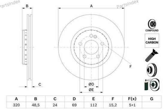 Диск тормозной Bosch 0 986 479 H43 Тбилиси