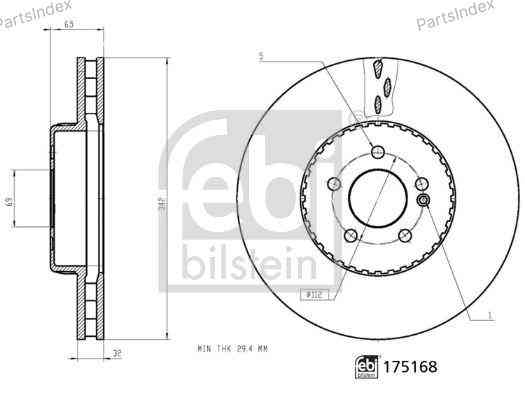 Диск тормозной Febi bilstein 175168 Тбилиси