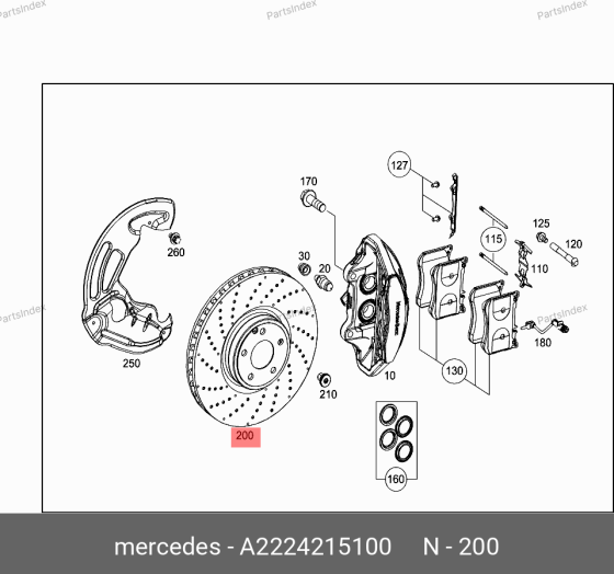 სამუხრუჭე დისკები ( oporni diski ) Mercedes-Benz A 222 421 51 00 თბილისი