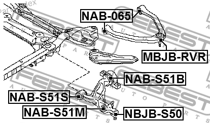 Сайлентблок рычага подвески Febest NAB-S51M Тбилиси