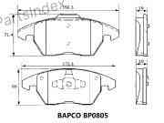 სამუხრუჭე  ხუნდები  ( hundebi ) Bapco BP0805 თბილისი