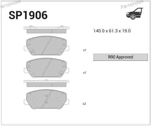 Колодки тормозные дисковые Hi-q SP1906 Тбилиси