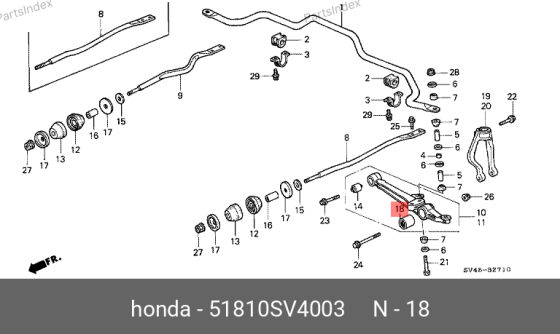 BUSH, SHOCK ABSORBER FORK (HOKUSHIN) Honda 51810-SV4-003 Тбилиси