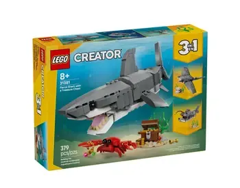Lego Creator Fierce Shark with a Treasure Chest არის დინამიური და შემოქმედებითი კონსტრუქტორი თბილისი