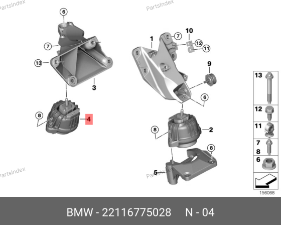 ძრავის ბალიში (პადმატორნი) BMW 22 11 6 775 028 თბილისი