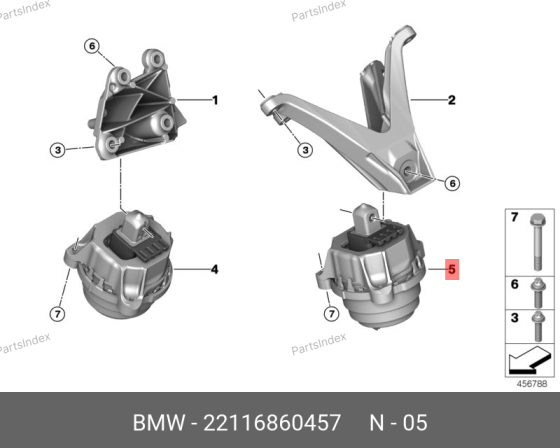 ძრავის ბალიში (პადმატორნი) BMW 22116860457 თბილისი