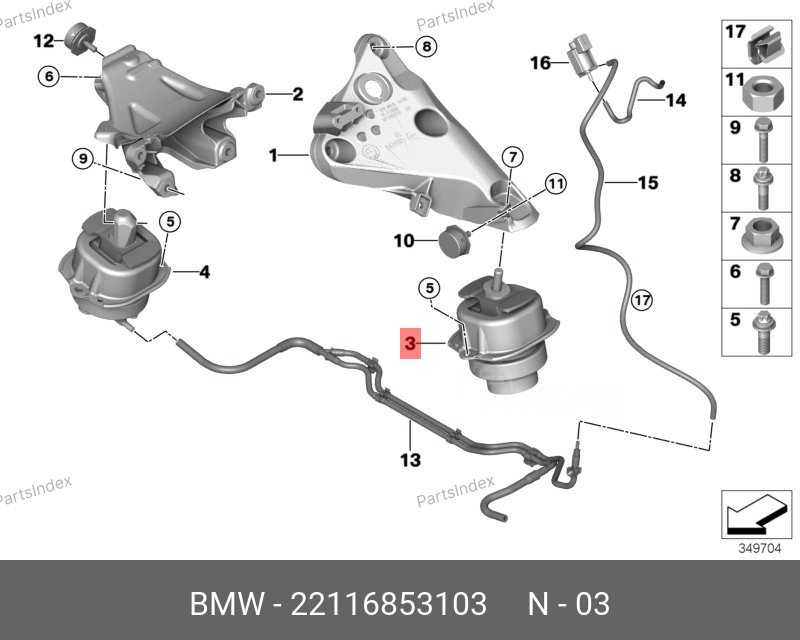 ძრავის ბალიში (პადმატორნი) BMW 22 11 6 853 103 თბილისი - photo 1