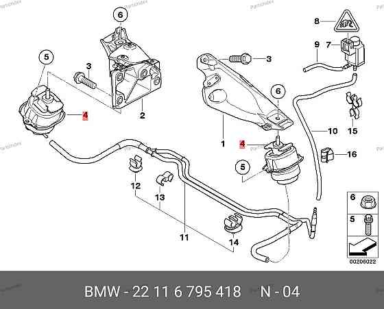 ძრავის ბალიში (პადმატორნი) BMW 22 11 6 795 418 თბილისი