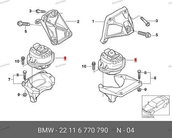 ძრავის ბალიში (პადმატორნი) BMW 22 11 6 770 790 თბილისი