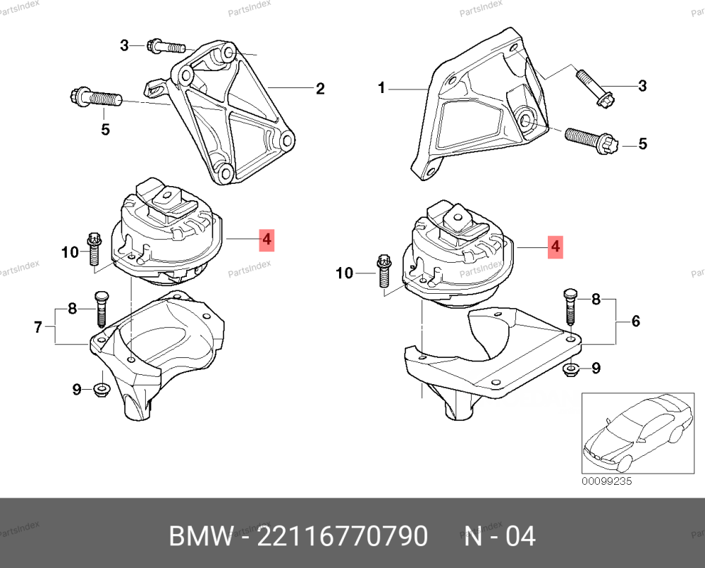 ძრავის ბალიში (პადმატორნი) BMW 22 11 6 770 790 თბილისი - photo 1