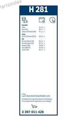 Wiper Blade Bosch 3 397 011 428 Tbilisi
