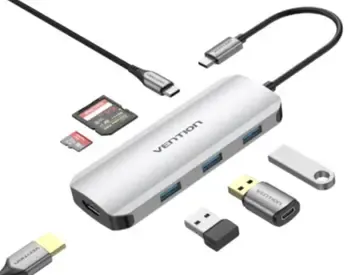 Vention Tojhb 7-in-1 USB-C 4K/30Hz Docking Station is an innovative and high-tech solution from Vention. Tbilisi