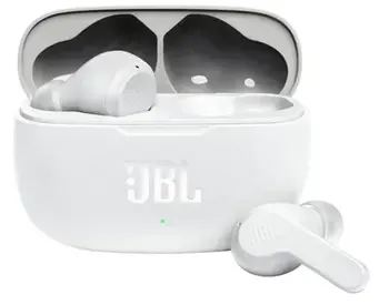 JBL Wave 200Tws True Wireless Earbuds White წარმოადგენს კომპაქტურ და კომფორტულ უკაბელო ყურსასმენებს თბილისი