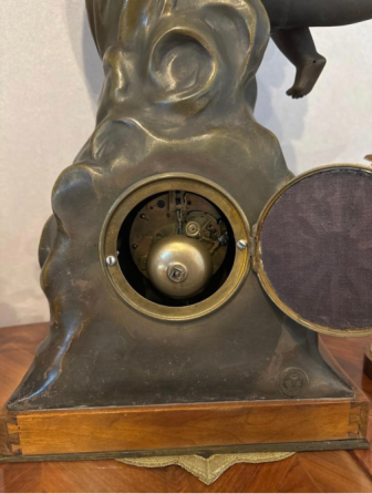 "Allegory of Love" Art Nouveau Cherubs on the Moon Clock Tbilisi