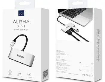 WiWU Alpha C2H Grey არის კომპაქტური და მაღალტექნოლოგიური USB ჰაბი, თბილისი
