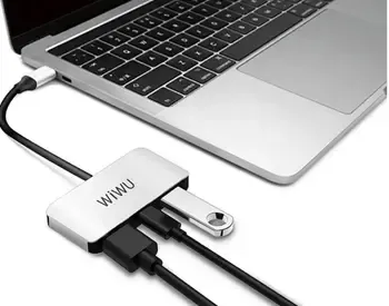 WiWU Alpha C2H Grey არის კომპაქტური და მაღალტექნოლოგიური USB ჰაბი, თბილისი