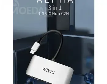 WiWU Alpha C2H Grey არის კომპაქტური და მაღალტექნოლოგიური USB ჰაბი, თბილისი - photo 3