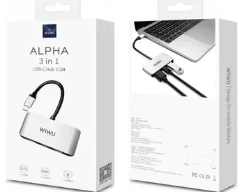 WiWU Alpha C2H Grey არის კომპაქტური და მაღალტექნოლოგიური USB ჰაბი, თბილისი - photo 1