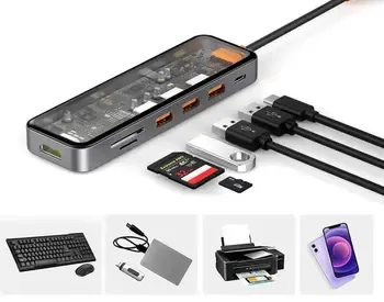 WiWU Cb007 Space Gray არის მრავალფუნქციური USB ჰაბი თბილისი