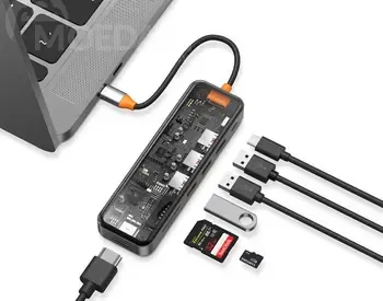 WiWU Cb007 Space Gray არის მრავალფუნქციური USB ჰაბი თბილისი - photo 1