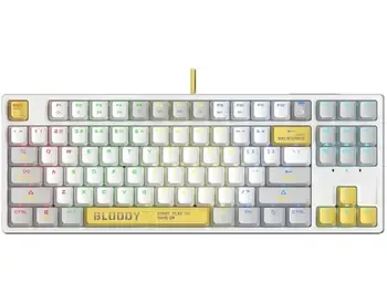 A4Tech Bloody S87 RGB Mechanical Keyboard Energy White არის პროფესიონალური გეიმინგ კლავიატურა თბილისი