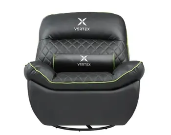 Vertex Throne Gaming Sofa Black/Green PVC წარმოადგენს თანამედროვე და კომფორტულ გეიმერულ სავარძელს თბილისი