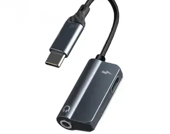 OTG ადაპტერი (Type-C to 3.5mm Jack + Type-C) თბილისი - photo 1