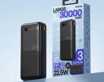 Პორტატული დამტენი Remax FP-22 30000mAh 22.5W შავი თბილისი