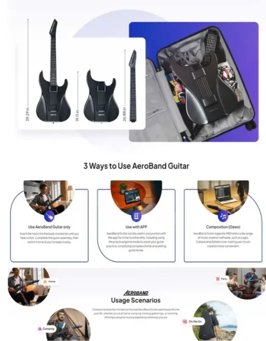 AeroBand Guitar Ag01 - ჭკვიანი გიტარა MIDI-თი და Bluetooth-ით თბილისი - photo 7