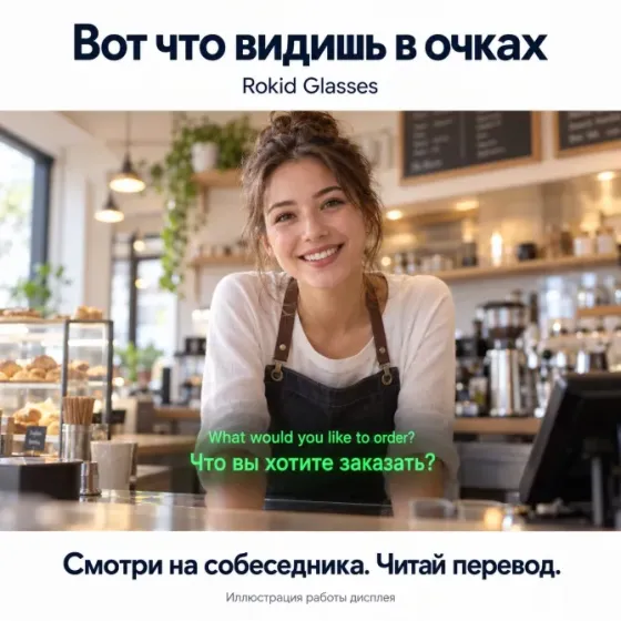 Rokid Glasses შავი - ჭკვიანი სათვალე ეკრანით და თარგმანით თბილისი