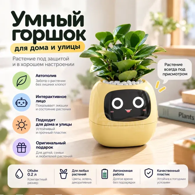 Ivy Plantsio – ჭკვიანი ქოთანი ავტომატური მორწყვით და აპლიკაციით თბილისი - photo 1
