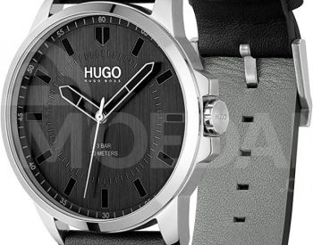 Часы HUGO #First Men's Quartz из нержавеющей стали с кожаным ремешком Тбилиси - изображение 2