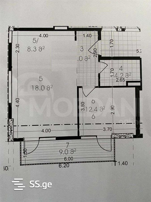 Apartments For Sale two-room 58.6м² 17/30 floor Batumi - photo 1