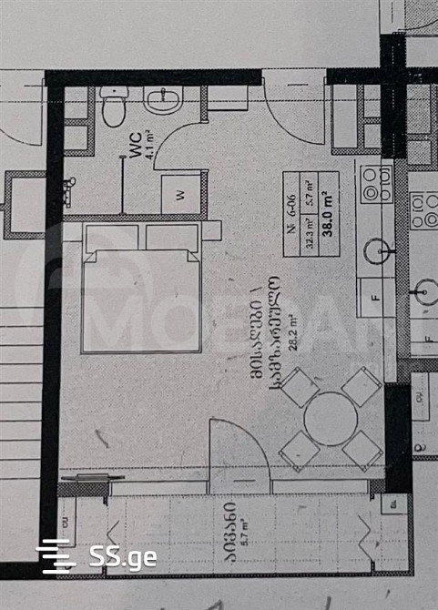 იყიდება 2 ოთახიანი ბინას 38მ² 20/21 სართ თბილისი - photo 2