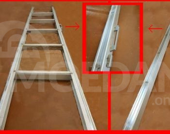 დურალუმინის კიბე დასაკეცი ალუმინის გასაშლელი კიბე მეტალის თბილისი - photo 5