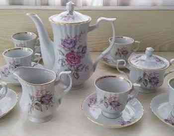 ანტიკვარული ყავის სერვიზი ფინჯან ლამბაქი ჩაიდანი სარძევე თბილისი