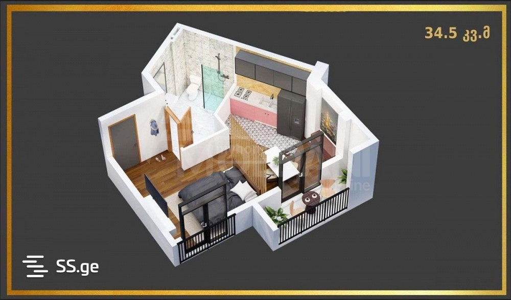 Продам 2-комн. квартиру 34.5м² 7/10 эт. Тбилиси - изображение 1