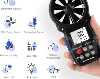 ქარის სიჩქარის საზომი ანემომეტრი HoldPeak HP-866B-WM (საბუთი თბილისი - photo 2