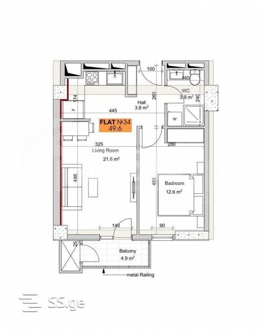 Продам 2-комн. квартиру 49.6м² 6/25 эт. Тбилиси - изображение 2