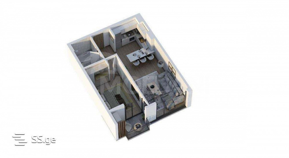 Apartments For Sale two-room 52м² 13/13 floor Tbilisi - photo 1