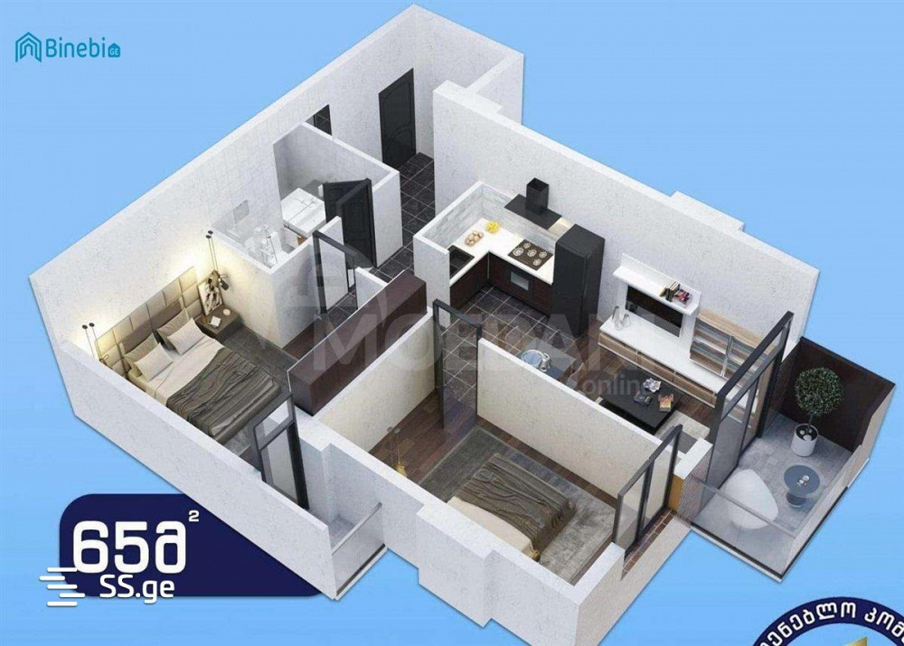Продам 3-комн. квартиру 65м² 8/10 эт. Тбилиси - изображение 1