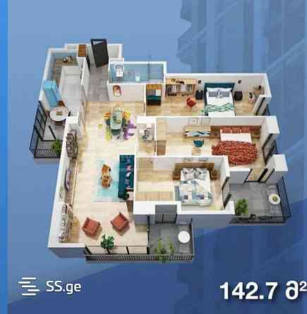 Продам 4-комн. квартиру 142.29м² 15/26 эт. Тбилиси