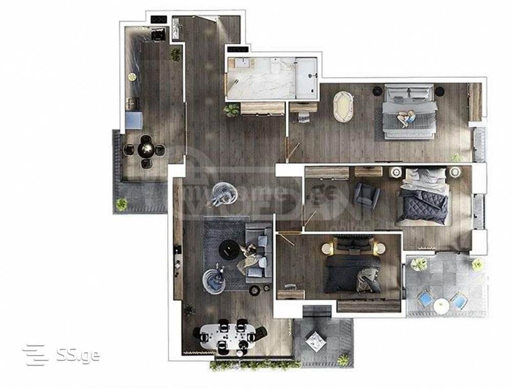 იყიდება 4 ოთახიანი ბინას 142.29მ² 15/26 სართ თბილისი - photo 4