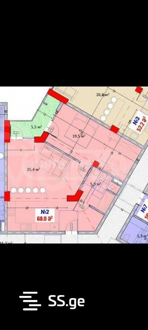 იყიდება 2 ოთახიანი ბინას 68მ² 5/16 სართ თბილისი - photo 7