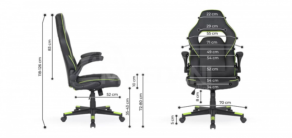 იყიდება საოფისე სავარძელი 2E GAMING Chair HEBI Black/Green თბილისი - photo 3