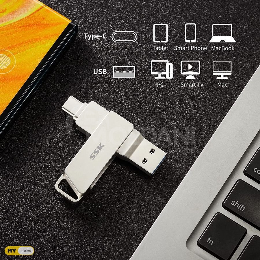 SSK 64GB Type-C + USB 3.1 Flash Drive flash memory Tbilisi - photo 2