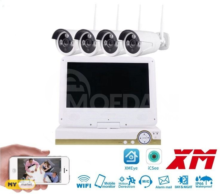 სამეთვალყურეო სისტემა 4 კამერით, ჩამწერით და მონიტორით თბილისი - photo 1