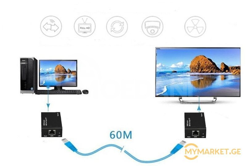Удлинитель HDMI cat5e/6 60M Удлинитель HDMI на 60 метров Тбилиси - изображение 3