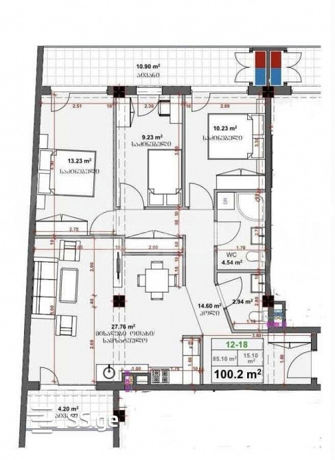 იყიდება 4 ოთახიანი ბინას 100.2მ² 12/13 სართ თბილისი - photo 10