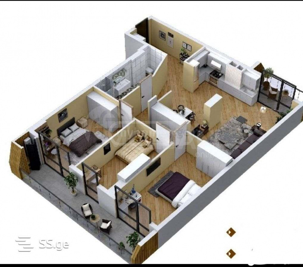 იყიდება 4 ოთახიანი ბინას 100.2მ² 12/13 სართ თბილისი - photo 9